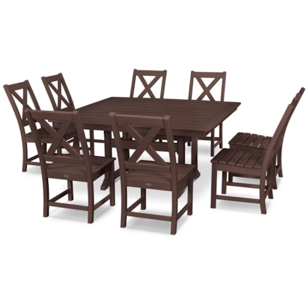 Braxton 9-Piece Nautical Trestle Dining Set