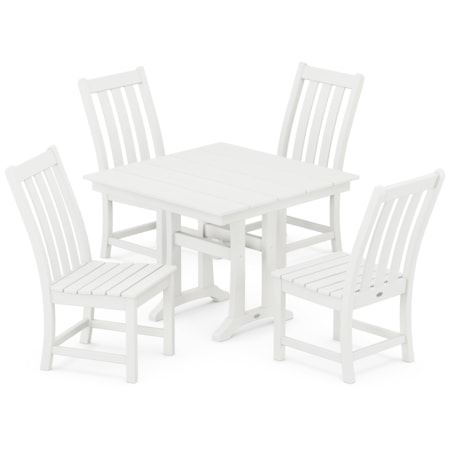5-Piece Trestle Side Chair Dining Set