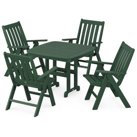 Vineyard Folding Chair 5-Piece Dining Set