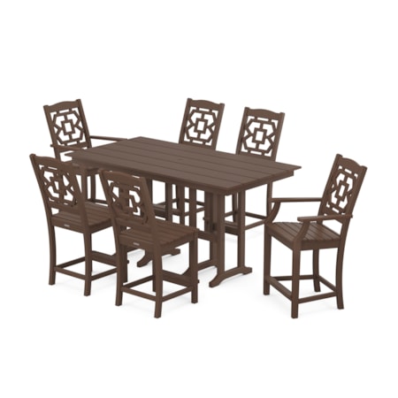 Chinoiserie 7-Piece Farmhouse Counter Set