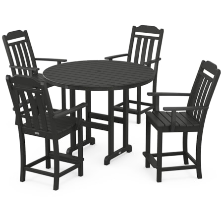 Cottage 5-Piece Round Farmhouse Counter Set