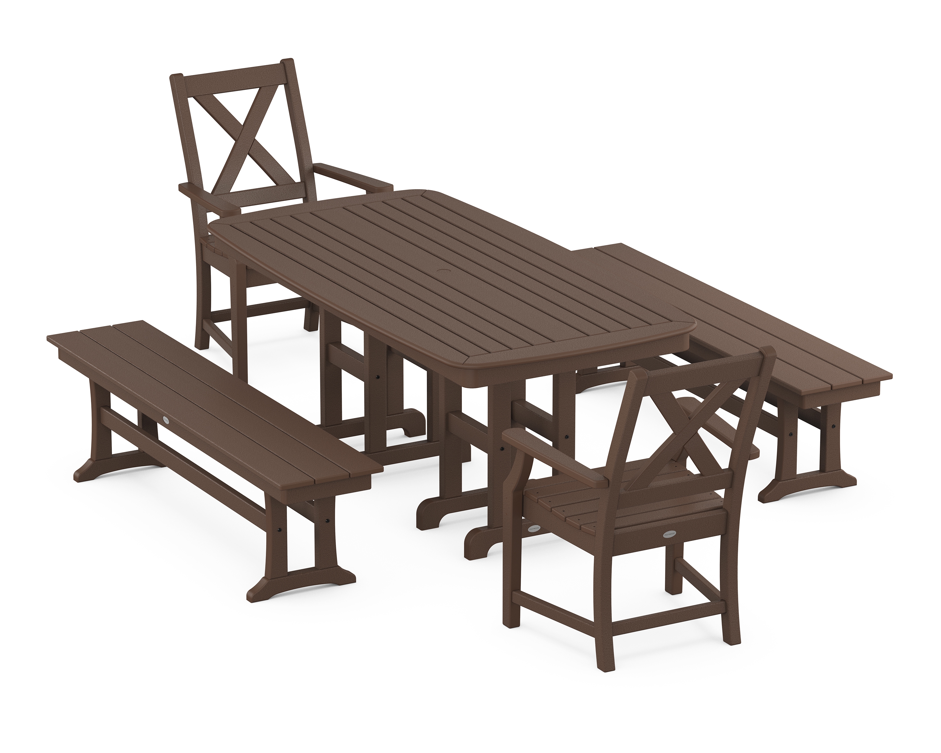 Braxton 5-Piece Dining Set With Benches