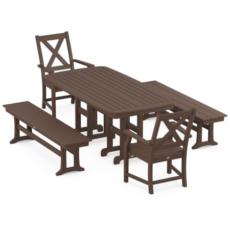 Braxton 5-Piece Dining Set With Benches