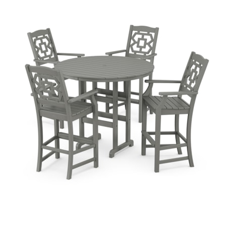 Chinoiserie 5-Piece Round Farmhouse Bar Set