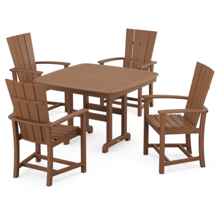Quattro 5-Piece Dining Set With Trestle Legs