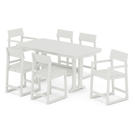 Edge 7-Piece Counter Set With Trestle Legs