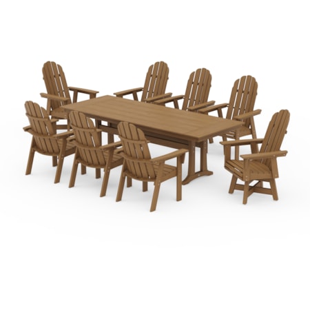 9-Piece Adirondack Swivel Dining Set