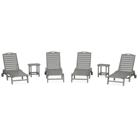 Chaise 6-Piece Set Wheels