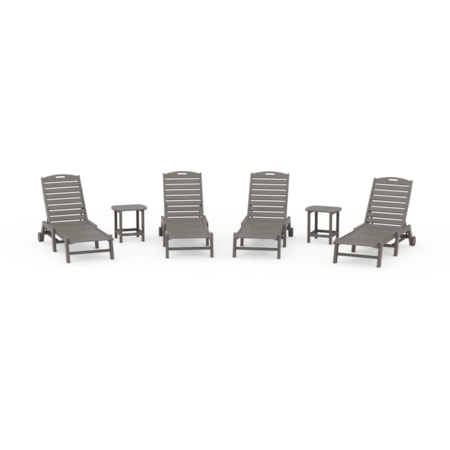 Chaise 6-Piece Set Wheels
