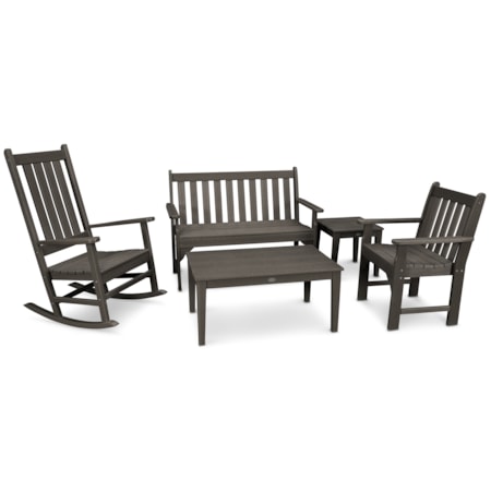 5-Piece Bench & Rocking Chair Set