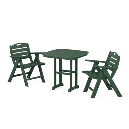 Lowback Chair 3-Piece Dining Set