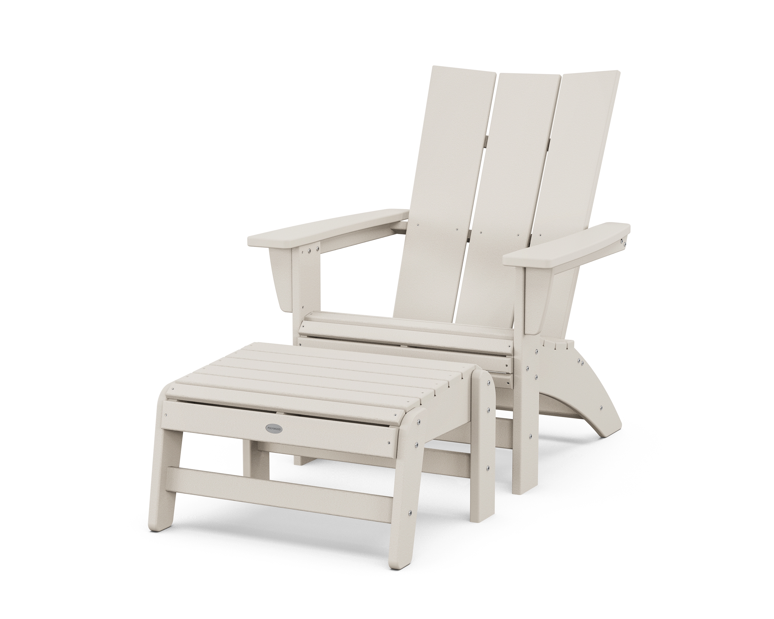 Modern Grand Adirondack Chair With Ottoman