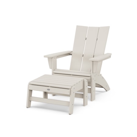 Modern Grand Adirondack Chair With Ottoman