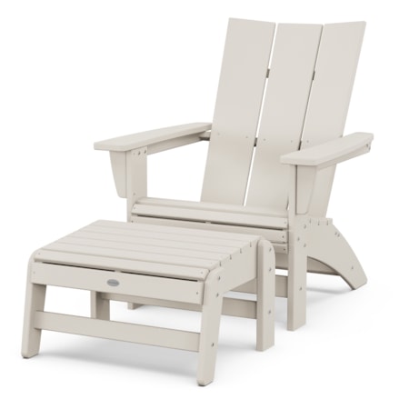Modern Grand Adirondack Chair With Ottoman