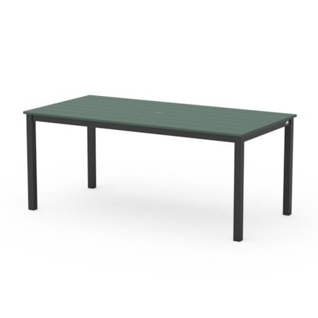 Black 72" Rect. Dining Table w/Umbrella Hole