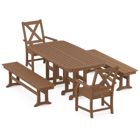 Braxton 5-Piece Dining Set With Benches