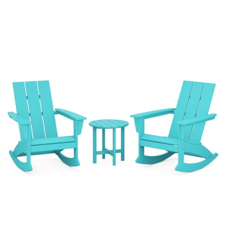 Modern 3-Piece Adirondack Rocking Chair Set
