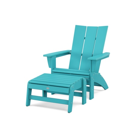 Modern Grand Adirondack Chair With Ottoman