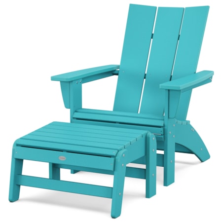 Modern Grand Adirondack Chair With Ottoman