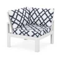 White / Trellis Marine Indigo