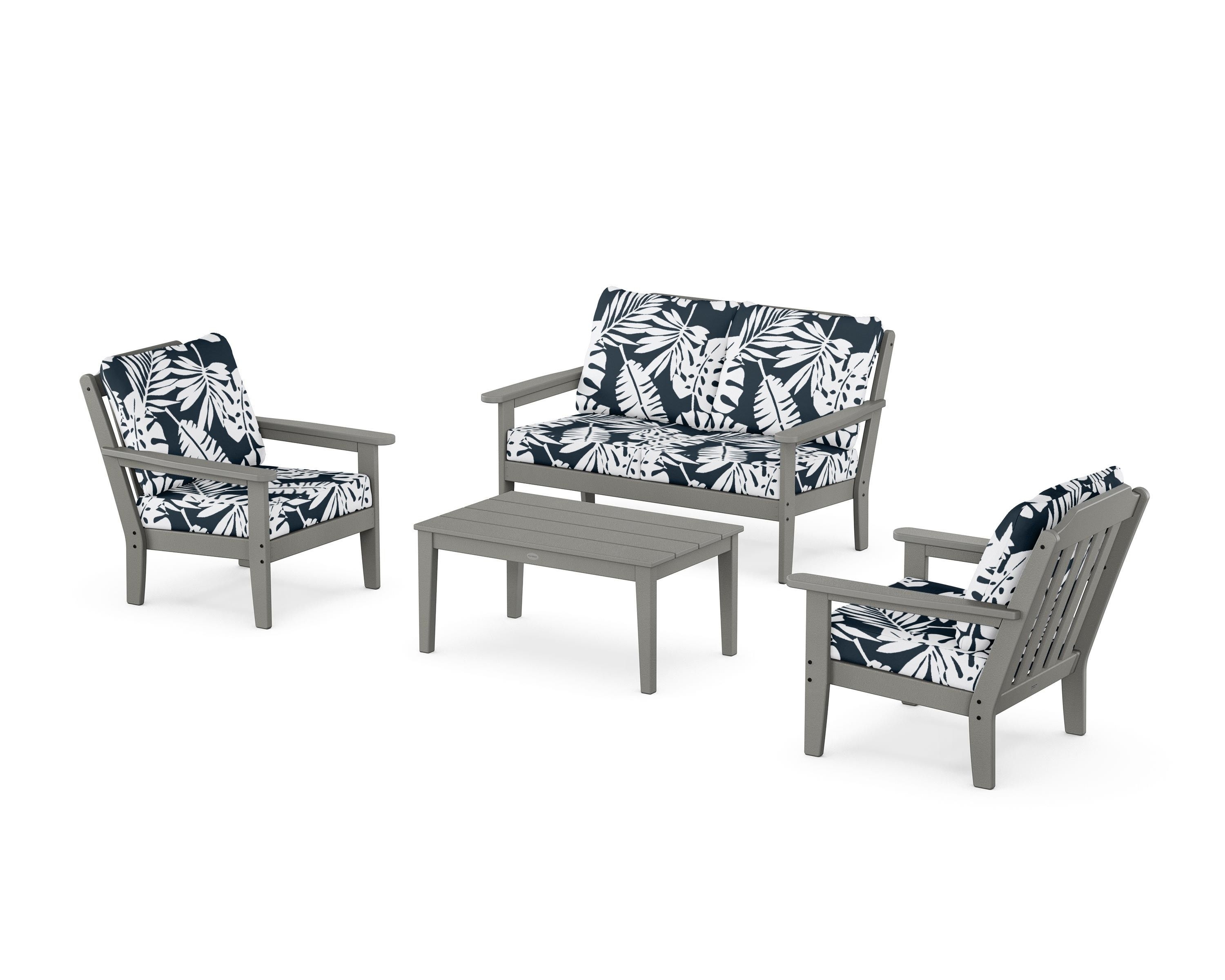 Polywood Cottage PWS1547-2-GY123 Cottage 4-Piece Deep Seating Set with ...