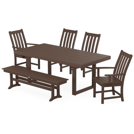 Vineyard 6-Piece Dining Set With Bench