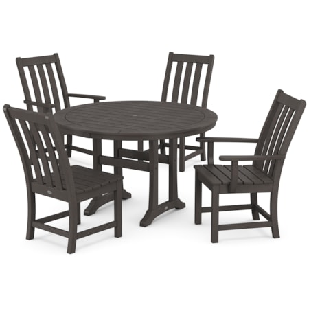 Vineyard 5-Piece Nautical Trestle Dining Set