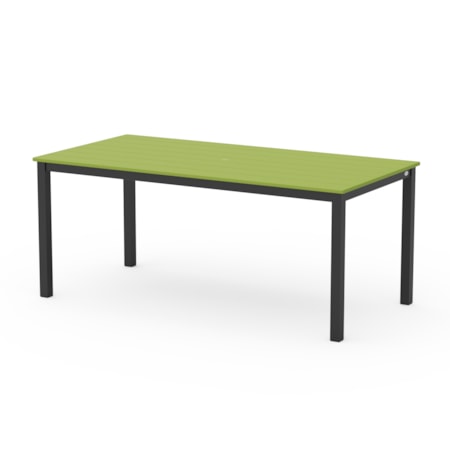 Black 72" Rect. Dining Table w/Umbrella Hole