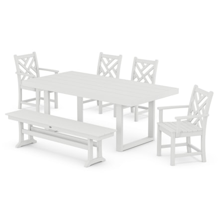 Chippendale 6-Piece Dining Set With Bench