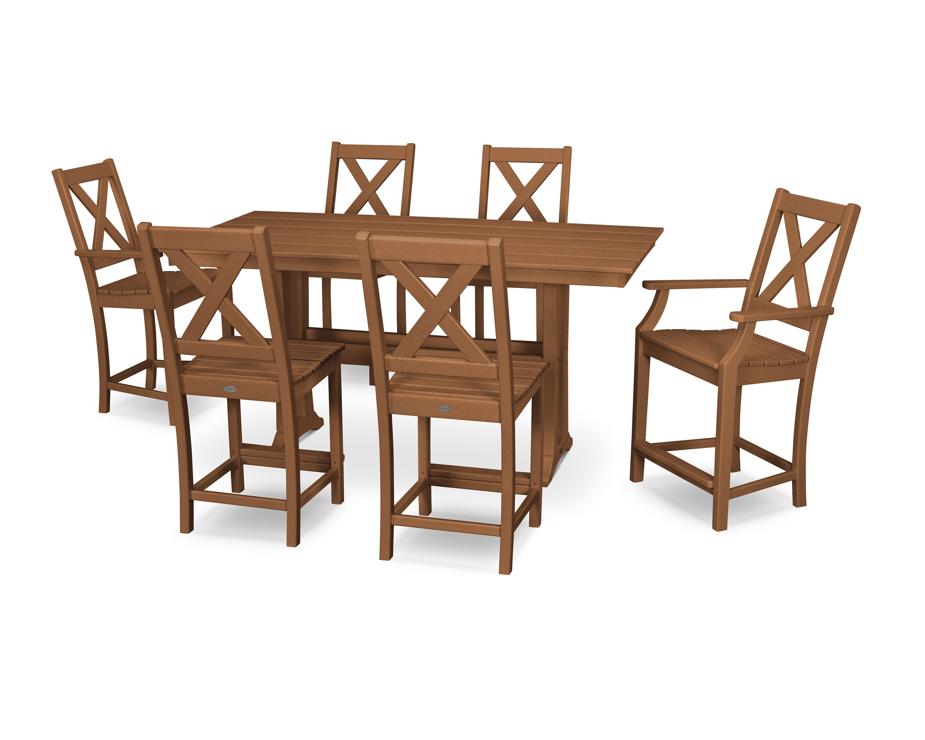 Braxton 7-Piece Farmhouse Trestle Counter Set
