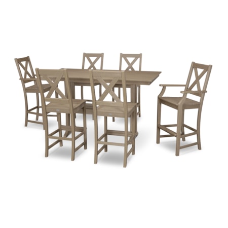 Braxton 7-Piece Farmhouse Trestle Bar Set