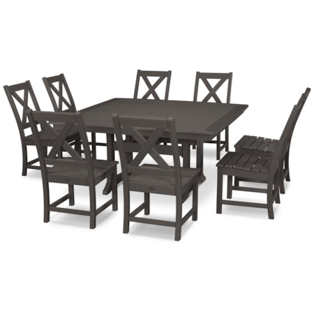 Braxton 9-Piece Nautical Trestle Dining Set