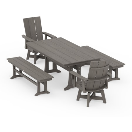 Adirondack Swivel Chair 5-Piece Dining Setes