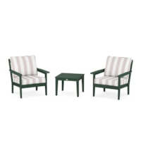 Green / Cabana Stripe Dune Burlap