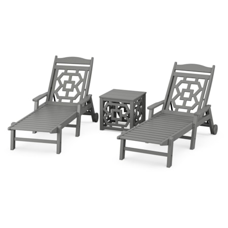 Chinoiserie 3-Piece Chaise Set