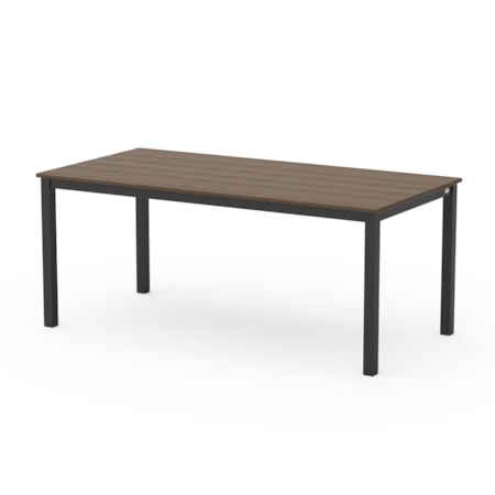 Black 72" Rect. Dining Table w/Umbrella Hole