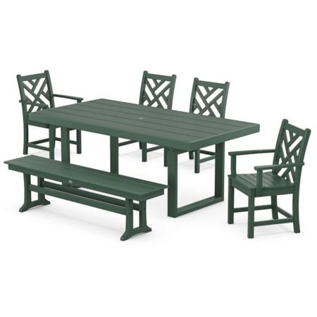 Chippendale 6-Piece Dining Set With Bench