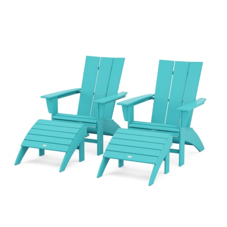 Adirondack Chair 4-Piece Set With Ottomans