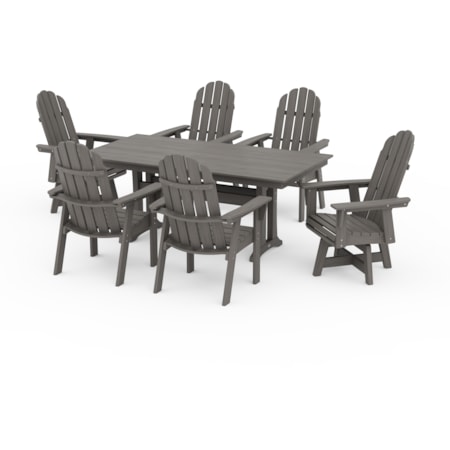 Adirondack Swivel Chair 7-Piece Dining Set