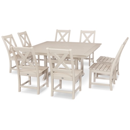 Braxton 9-Piece Nautical Trestle Dining Set