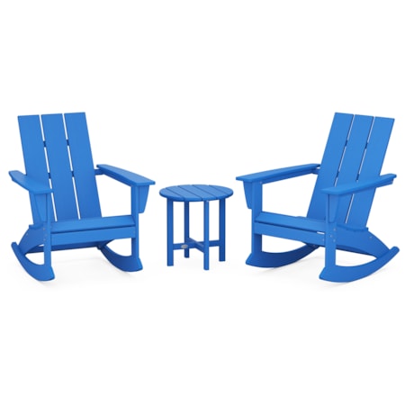 Modern 3-Piece Adirondack Rocking Chair Set