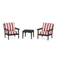 Black / Cabana Stripe Crimson