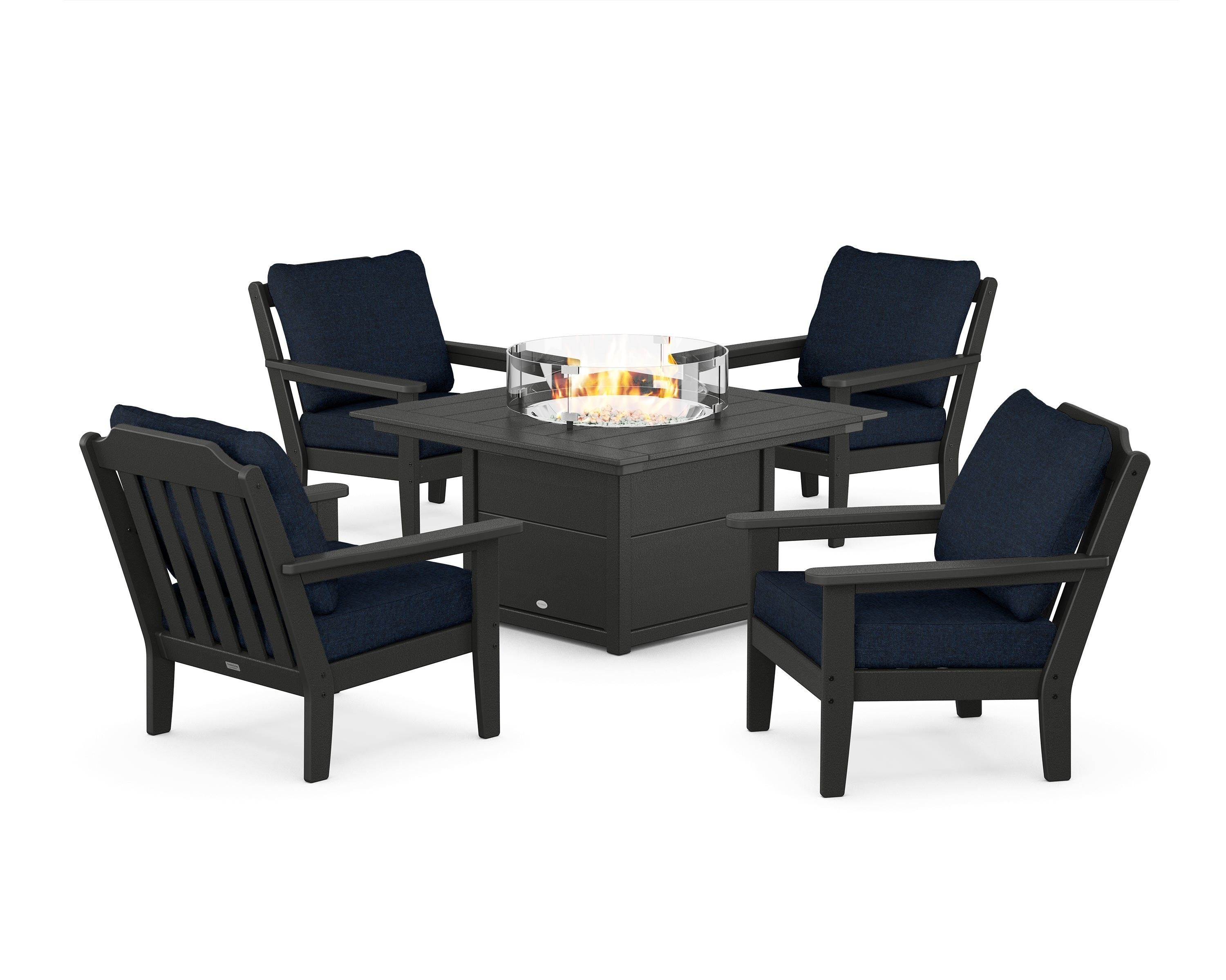 Polywood Cottage PWS1548-2-BL145991 Cottage 5-Piece Deep Seating Set ...