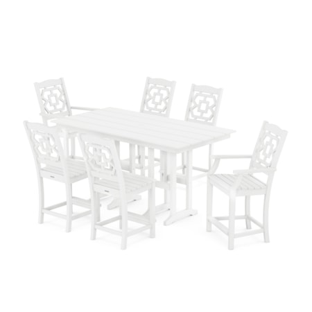 Chinoiserie 7-Piece Farmhouse Counter Set