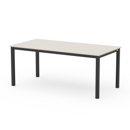 Black 72" Rect. Dining Table w/Umbrella Hole