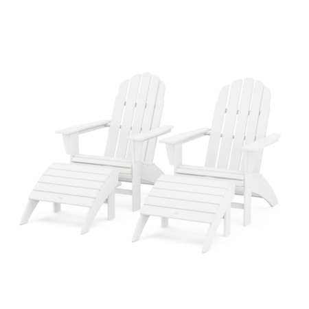 Adirondack Chair 4-Piece Set With Ottomans