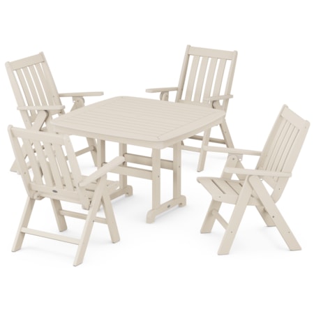 Vineyard Folding Chair 5-Piece Dining Set