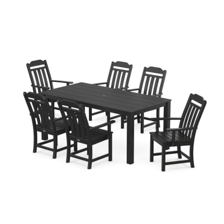 Cottage Arm Chair 7-Piece Parsons Dining Set