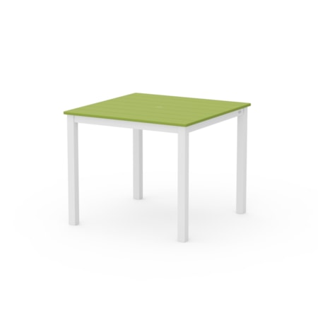 White 36" Sq. Aluminum Dining Table