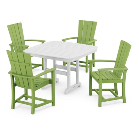 Quattro 5-Piece Dining Set With Trestle Legs